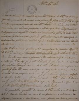 Carta original enviado pelo Arcebispo e Conde de Santa Cruz, para António de Alarcão Melo Castro ...