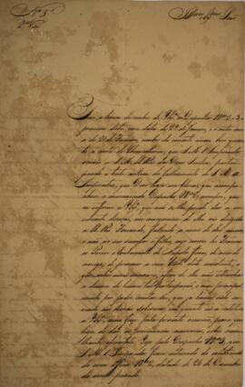 Ofício N.6 enviado por Luís de Saldanha da Gama Melo e Torres Guedes de Brito (1801–1837), Visconde e Marquês de Taubaté, para João Severiano Maciel da Costa (1769-1833), Marquês de Queluz, com data de 28 de junho de 1827, comunicando que, tendo cessado o motivo que o impedia de seguir para o destino de sua Missão, está naquele instante de partida e logo que chegue se dirigirá a este como deve.