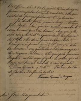 Despacho n.5 enviado por Francisco Carneiro de Campos (1765-1842), para José Marques Lisboa (1807...
