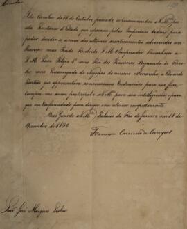 Circular enviada por Francisco Carneiro de Campos (1765-1842), para José Marques Lisboa (1807-189...