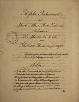 Panfleto de autoria de Tomás António Gonzaga (1744-1810), consistindo em um poema composto por oc...