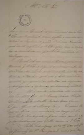 Carta original enviado pelo Arcebispo da Bahia, para o António de Alarcão Melo Castro Ataíde Eça ...