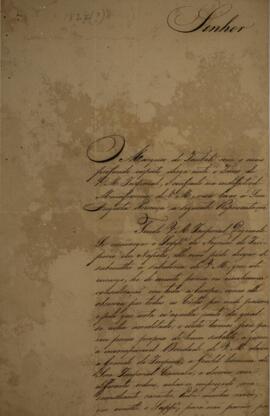 Ofício enviado por Luís de Saldanha da Gama Melo e Torres Guedes de Brito (1801–1837), Visconde e...