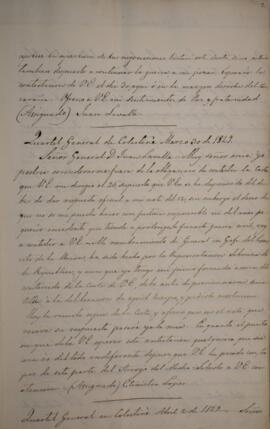 Cópia de carta enviada por Estanislao López (1786–1838), para Juan Gallo Lavalle, (1797–1841), de...