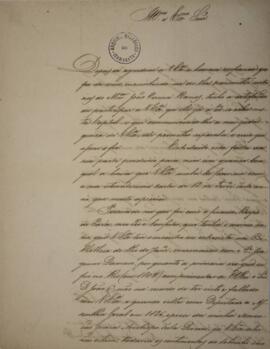 Carta original enviada pelo Arcebispo da Bahia, para António de Alarcão Melo Castro Ataíde Eça Ma...