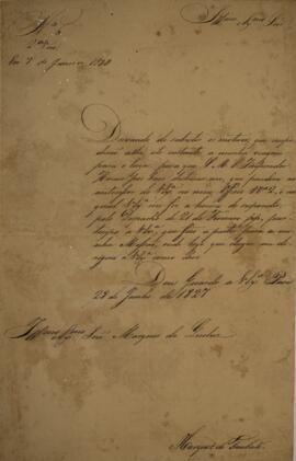 Ofício N.6 enviado por Luís de Saldanha da Gama Melo e Torres Guedes de Brito (1801–1837), Viscon...