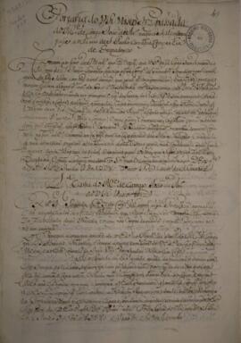 Cópia de ofício enviado por Vasco Fernandes César de Meneses (1673-1741), Conde de Sabugosa, e Vi...