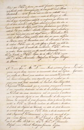 Cópia de ofício enviado por Manuel Rodrigues Gameiro Pessoa (s.d. – 1846), Visconde de Itabaiana,...