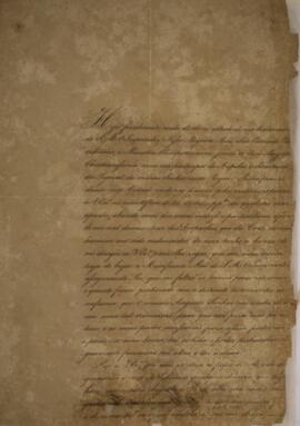 Ofício enviado por Luís de Saldanha da Gama Melo e Torres Guedes de Brito (1801–1837), Visconde e...