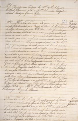 Cópia de ofício enviado por Domingos Borges de Barros (1780 – 1855), Visconde de Pedra Branca, re...
