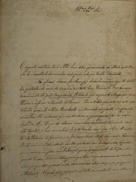 Cópia de ofício enviado por Duarte da Ponte Ribeiro (1795-1878), Barão da Ponte Ribeiro, para Joã...