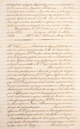 Cópia de ofício enviado por Marquês de Rezende para Francisco Muniz Tavares (1793-1876), represen...