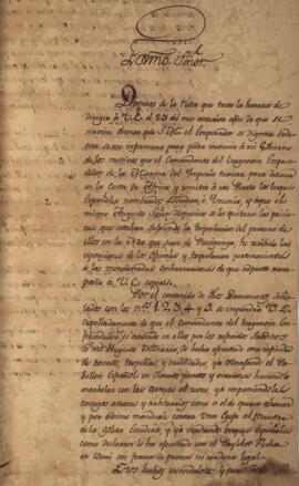 Nota diplomática datada de 4 de agosto de 1826 em que José Delavart y Rincón trata com Antônio Lu...