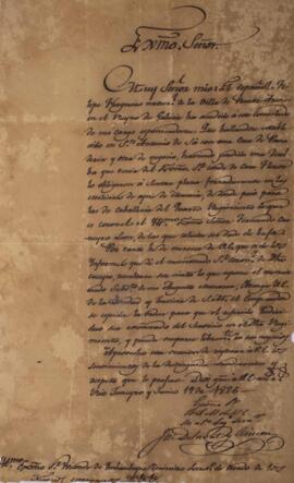 Nota diplomática datada de 19 de junho de 1826 em que José Delavart y Rincón comunica a Antônio L...