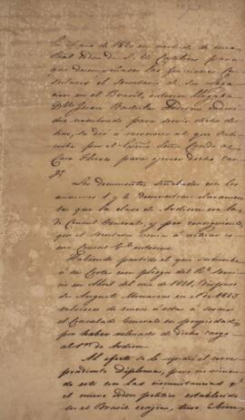 Nota diplomática datada de 28 de janeiro de 1825 em que José Delavart y Rincón recapitula a Luiz ...