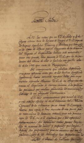 Nota diplomática datada de 26 de setembro de 1826 em que José Delavart y Rincón recapitula a Antô...