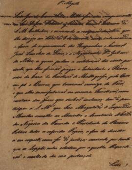 Minuta de nota diplomática produzida por Luiz José de Carvalho e Mello (1764-1826), Visconde de C...