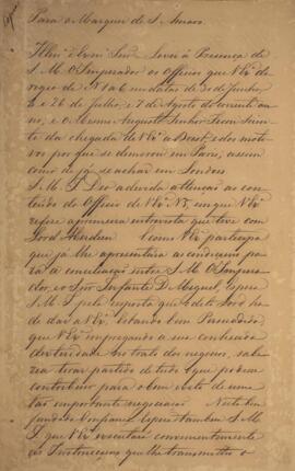 Cópia de despacho escrito por Francisco Vilela Barbosa (1769-1846), o Visconde e Marquês de Paran...