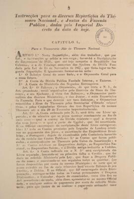 Decreto de D. Pedro I, com data de 23 de janeiro de 1829, apresentando instruções para as reparti...