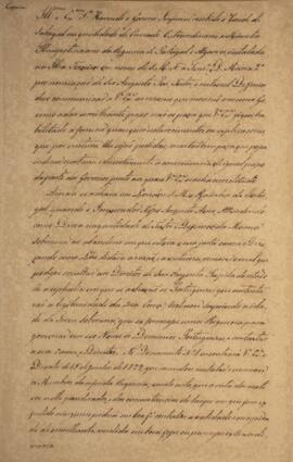 Cópia de ofício escrito por Miguel Calmon du Pin e Almeida (1794-1865), Marquês de Abrantes, com ...