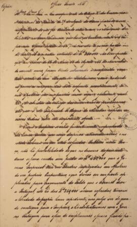 Cópia de ofício enviado por Manuel Rodrigues Gameiro Pessoa (1800-1846), Visconde de Itabaiana, p...