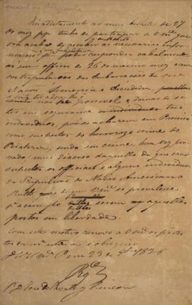 Minuta de nota diplomática dirigida a José Delavat y Rincon (1795 - 1856), com data de 29 de sete...