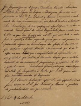 Minuta de nota diplomática produzida por José Joaquim Carneiro de Campos (1768-1836), Marquês de ...