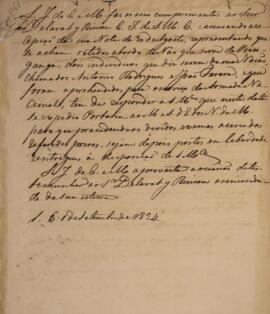 Minuta de nota diplomática produzida por Luiz José de Carvalho e Mello (1764-1826), Visconde de C...