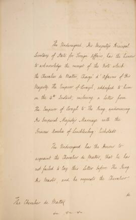 Nota diplomática datada do dia 21 de janeiro de 1830, de George Hamilton-Gordon (1784-1860), 4° C...