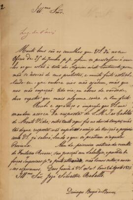 Aviso original enviado por Domingos Borges de Barros (1780-1855) para José Silvestre Rebello (177...