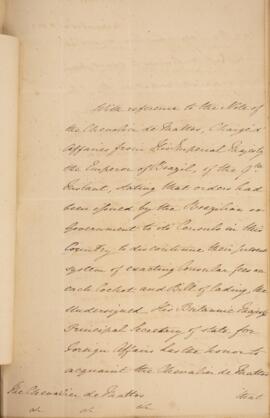 Nota diplomática datada do dia 23 de fevereiro de 1830, de George Hamilton-Gordon (1784-1860), 4°...