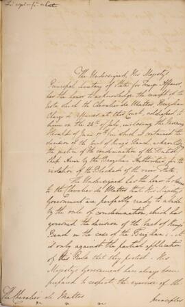 Nota diplomática datada do dia 3 de agosto de 1829, de George Hamilton-Gordon (1784-1860), 4° Con...