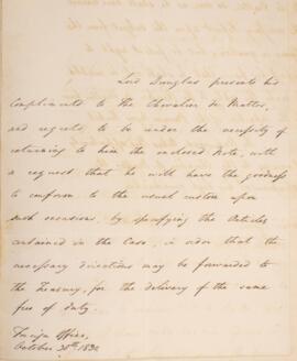 Nota diplomática do dia 30 de outubro de 1830, de autoria de George Hamilton-Gordon (1784-1860), ...