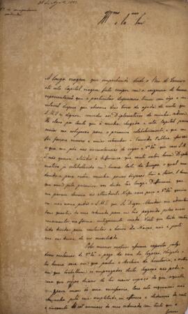 Ofício original, datado de 31 de agosto de 1829, enviado por Francisco Afonso de Meneses de Souza...