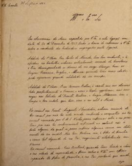 Ofício original, datado de 31 de dezembro de 1829, enviado por Francisco Afonso de Meneses de Sou...