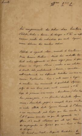 Ofício original, datado de 1 de janeiro de 1831, enviado por Francisco Afonso de Meneses de Souza...