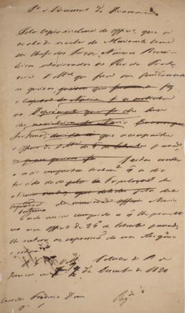 Minuta de despacho, datada de 09 de dezembro de 1826, para Conrado Frederico Dan, vice-cônsul da ...