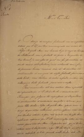 Ofício original, datado de 8 de outubro de 1829, enviado por Francisco Afonso de Meneses de Sousa...