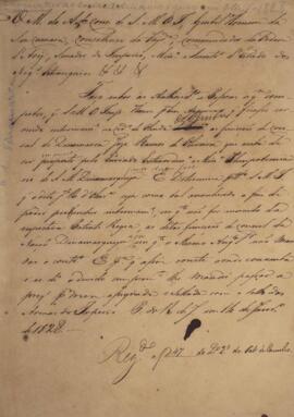 Minuta de carta patente, datada de 14 de janeiro de 1828, produzida por João Carlos Augusto de Oy...