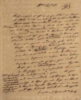 Minuta de despacho enviado para José Saturnino da Costa Pereira (1771-1852), com data de 20 de ma...