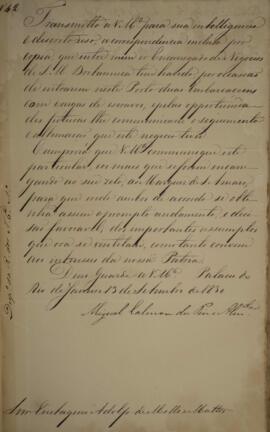 Cópia de despacho n.42 enviado por Miguel Calmon du Pin e Almeida (1794-1865), Marquês de Abrante...