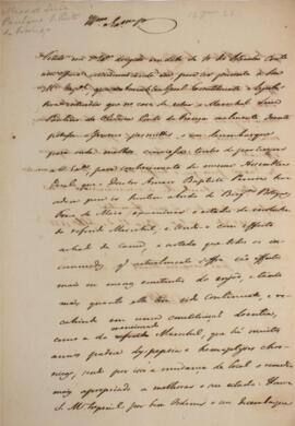 Minuta de aviso dirigido a João Severiano Maciel da Costa (1769-1833), Marquês de Queluz, com dat...