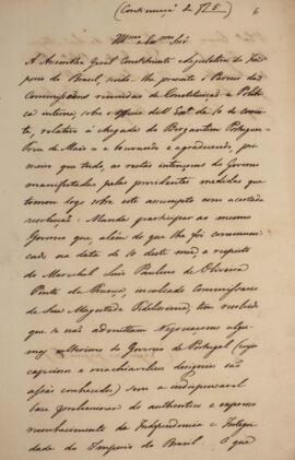 Aviso enviado por João Severiano Maciel da Costa (1769-1833), Marquês de Queluz, para José Joaqui...