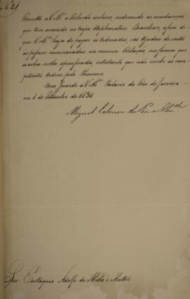 Cópia de despacho n.41 enviado por Miguel Calmon du Pin e Almeida (1794-1865), Marquês de Abrante...