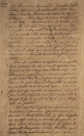 Tradução de nota diplomática enviada por Henry Chamberlain (1773–1829) para Luiz José de Carvalho...