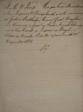 Minuta de carta patente datada de 4 de dezembro de 1829, em que o Imperador acorda a nomeação fei...