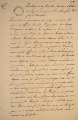 Cópia de despacho enviado por José Bonifácio de Andrada e Silva (1763-1838), sem data, transmitin...