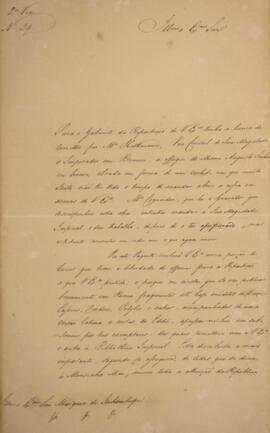 Cópia de ofício de segunda via, datada de 15 de março de 1827, enviada por Luiz Moutinho de Lima ...