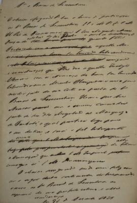 Minuta de nota datada de 31 de dezembro de 1828 em que autor desconhecido comunica a Georg Heinri...