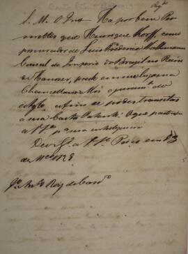 Minuta de carta patente datada de 13 de março de 1828 em que o Imperador permite a nomeação de He...